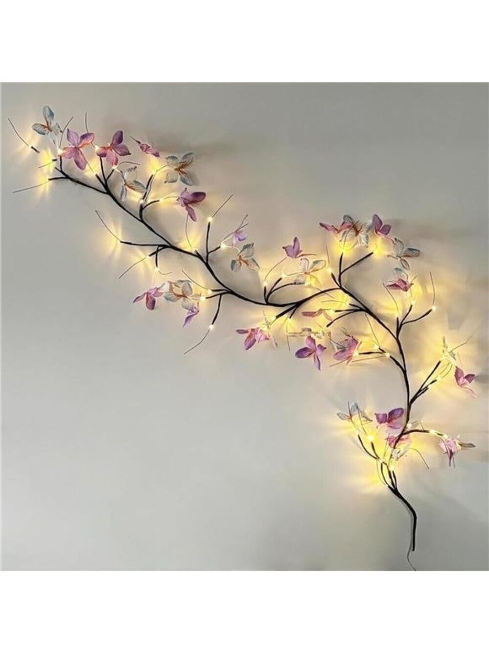 Butterfly Vine String Lights 48LED 6FT Wall Decor Indoor Warm White Fairy Lights